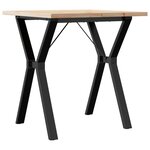vidaXL Table à manger cadre en Y 70x70x75 5cm bois de pin massif fonte