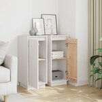 vidaXL Buffets 2 Pièces Blanc 31 5x34x75 cm Bois massif de pin