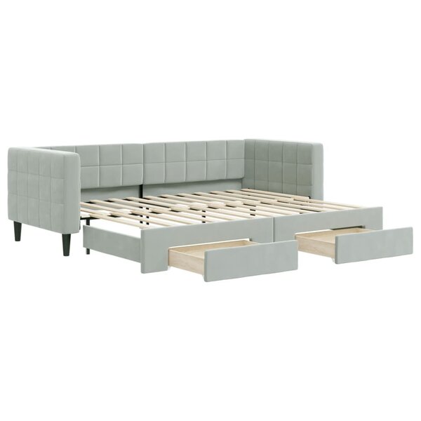 vidaXL Lit de jour avec gigogne et tiroirs sans matelas 80x200 cm