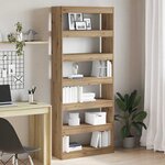 vidaXL Bibliothèque chêne artisanal 80 x 30 x 198 cm Bois d'ingénierie