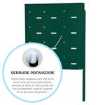 Bloc collectif Leabox  3x4  grade 3  simple face  extérieur  fixation sur pieds à sceller  vert mousse ral 6005 finition brillante