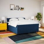 vidaXL Sommier à lattes de lit avec matelas Bleu 180x200 cm Tissu