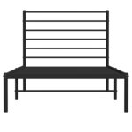 vidaXL Cadre de lit métal avec tête de lit noir 100x190 cm