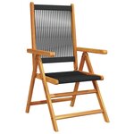 vidaXL Ensemble de Salle à Manger de Jardin 7 Pièces - Bois d'Acacia Noir avec Rattan Synthétique