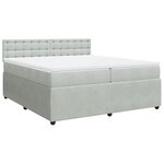 vidaXL Sommier à lattes de lit et matelas Gris clair 200x200cm Velours