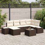 vidaXL Ensemble de canapé de jardin 6 pièces avec coussins gris en poly rattan