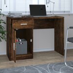 vidaXL Bureau avec tiroir et armoire Chêne fumé 100x40x73 cm