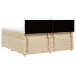 vidaXL Sommier à lattes de lit avec matelas Crème 200x200 cm Tissu