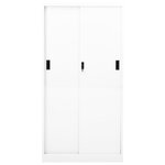vidaXL Armoire de bureau et porte coulissante Blanc 90x40x180 cm Acier