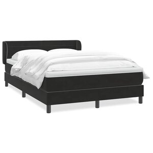 vidaXL Sommier à lattes de lit avec matelas noir 160x220 cm velours