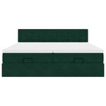 vidaXL Cadre de lit ottoman avec matelas vert foncé 160x200 cm velours