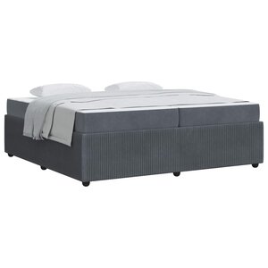 vidaXL Cadre de lit avec matelas Gris foncé 200 x 200 cm tissu