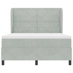 Lit Box Spring vidaXL avec Matelas Gris Clair 140x190 cm Velours