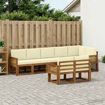 vidaXL Ensemble de canapés d'extérieur 8 pc Naturel et Crème Polyester
