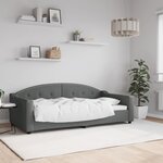 vidaXL Lit de repos sans matelas gris foncé 90x190 cm tissu