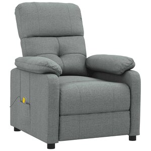 vidaXL Fauteuil de massage Gris foncé Tissu