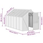 vidaXL Serre avec cadre de base Anthracite Aluminium 7 03 m²