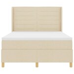 vidaXL Lit à ressorts avec matelas Crème 140 x 190 cm tissu