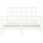 vidaXL Cadre de lit avec tête de lit blanc 140x190 cm bois massif