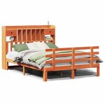 vidaXL Lit bibliothèque sans matelas cire marron 140x190 cm pin massif