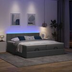 VidaXL Cadre de lit ottoman avec matelas gris foncé 180x200cm tissu