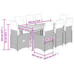 vidaXL Ensemble de bistro de jardin 9 Pièces coussins gris poly rotin