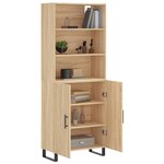 vidaXL Buffet haut Chêne sonoma 69 5x34x180 cm Bois d'ingénierie