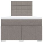 vidaXL Sommier à lattes de lit avec matelas Taupe 120x200 cm Tissu