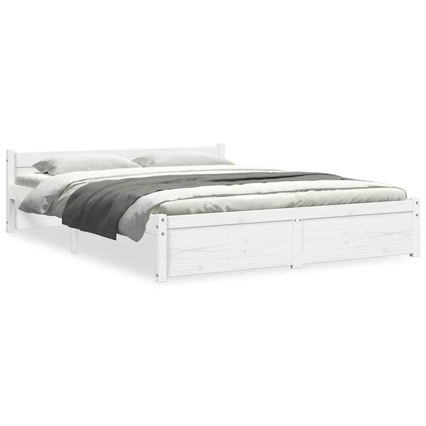 vidaXL Cadre de lit sans matelas blanc bois massif 150x200 cm