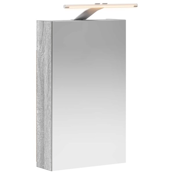 vidaXL Armoire Miroir de Salle de Bain Gris Sonoma 30 x 10 5 x 50 cm