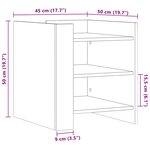 vidaXL Table de chevet chêne marron 45x50x50 cm bois d’ingénierie