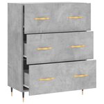 vidaXL Buffet gris béton 69 5x34x90 cm bois d'ingénierie