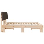 vidaXL Cadre de lit avec tête de lit rembourrée Taupe 180 x 200 cm