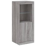 vidaXL Buffets avec lumières LED 3 Pièces sonoma gris bois d'ingénierie