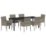 vidaXL Ensemble de salle à manger pour jardin 7 Pièces Gris polyrotin