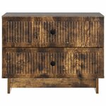 vidaXL Cabinet de chevet avec tiroir Chêne fumé 62 x 34 5 x 47 5 cm