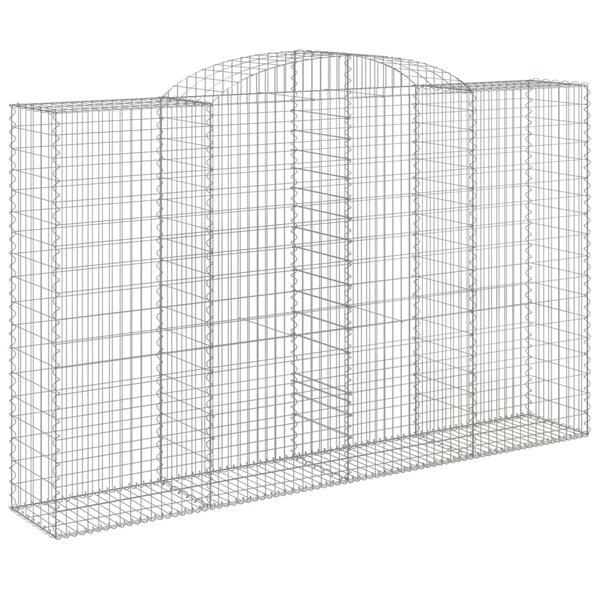 vidaXL Panier de gabions arqué 300x50x180/200 cm Fer galvanisé