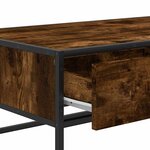 vidaXL Table basse chêne fumé 100x50x35 cm bois d'ingénierie et métal