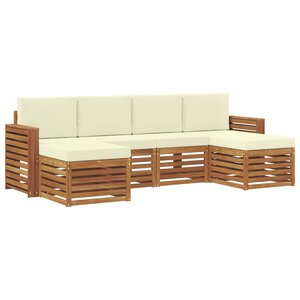 vidaXL Ensembles de canapés avec coussin 6 Pièces Naturel et Crème