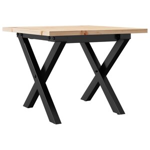 vidaXL Table basse cadre en X 40x40x35 cm bois de pin massif et fonte