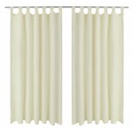 2 Pièces Rideau à Passant Micro Satin Crème 140 x 245 cm