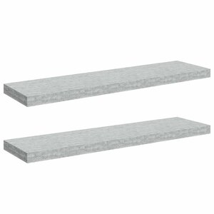 vidaXL Étagères murales flottantes 2 Pièces Gris béton 90x23 5x3 8cm MDF