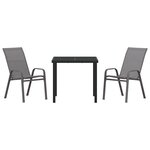 Ensemble de salle à manger de jardin 3 pièces vidaXL Gris et Acier