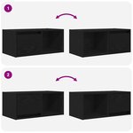 vidaXL Meuble TV chêne noir 60x31x25 5 cm bois d'ingénierie