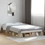 vidaXL Cadre de lit sans matelas chêne sonoma 135x190 cm