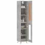 vidaXL Buffet haut Gris béton 34 5x34x180 cm Bois d'ingénierie