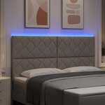 vidaXL Tête de lit avec des lumières à LED Réglable Taupe 180 cm tissu
