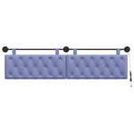vidaXL Tête de lit suspendue Avec lumière LED Bleu denim Tissu