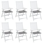 vidaXL Coussins de chaise jardin lot de 6 gris 50x50x3 cm tissu oxford