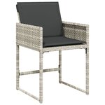 vidaXL Ensemble à manger de jardin et coussins 7 Pièces gris clair rotin